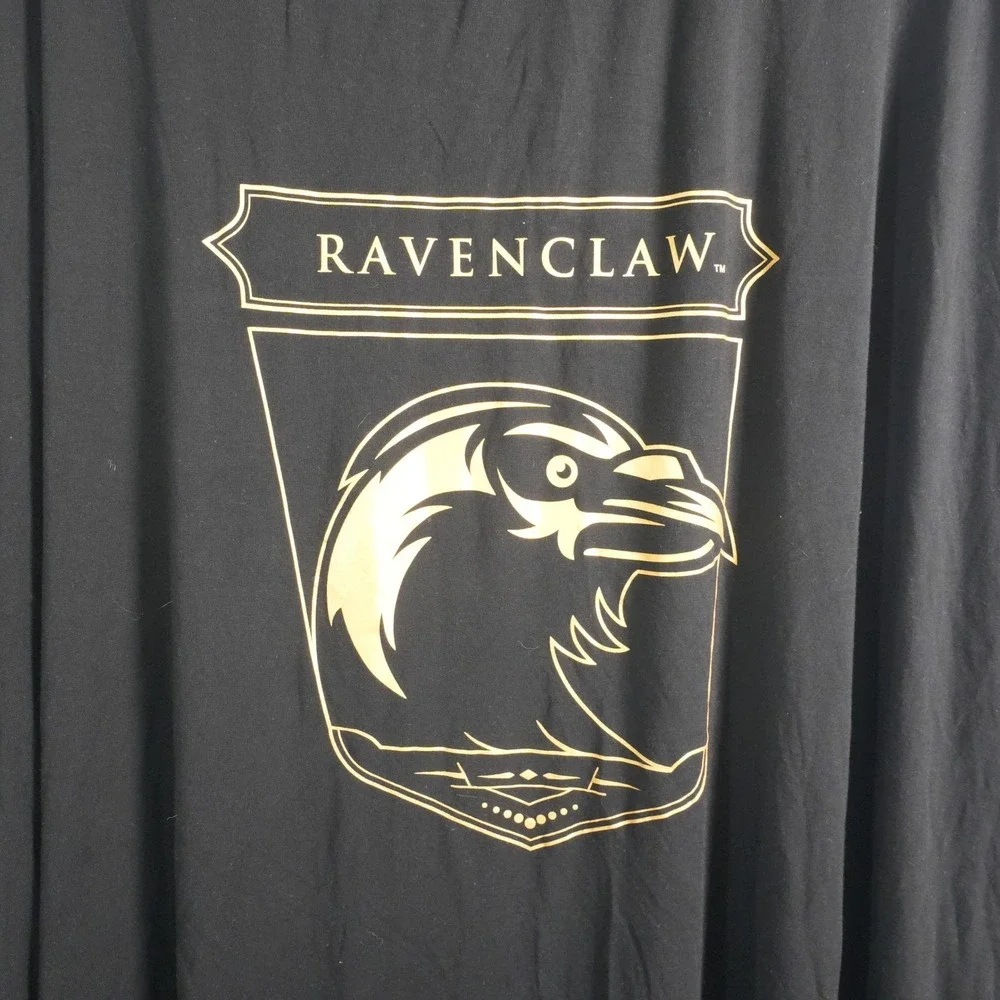 Harry Potter‎ Ravenclaw Nightshirt Women One Size Black Gold Graphic Sleep Tee - Picture 6 of 7